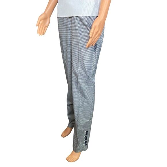 Talbots Houndstooth Dress Pants Womens Size 12 Side Pockets Button Detail - Picture 1 of 6